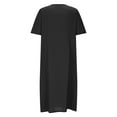 thumbnail image 7 of THDHVS Plus Size Dresses for Curvy Women,Womens Dresses,Women's Summer Casual Round Neck Short Sleeve Dresses with Pockets Black 2XL, 7 of 7