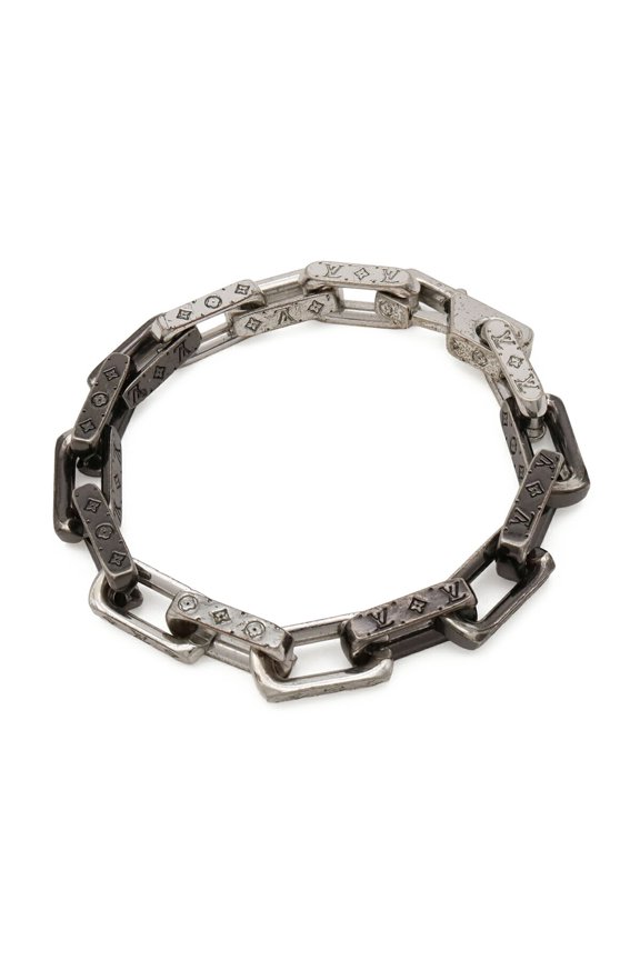 Pre-Owned LOUIS VUITTON Louis Vuitton Bracelet Chain Monogram Collier Metal Silver #L M64223