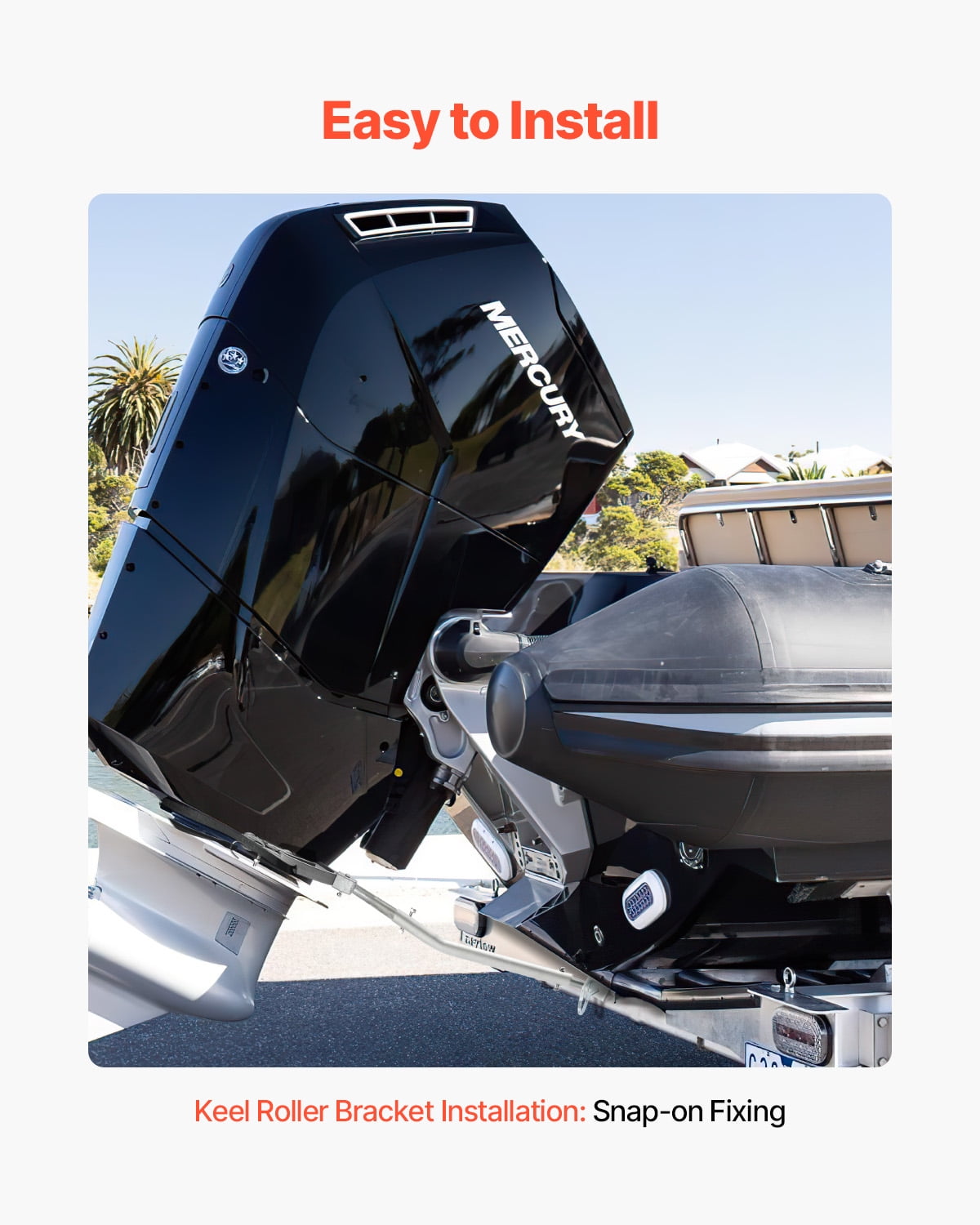 VEVOR Transom Saver,26.9-62.2 in, Adjustable Boat Transom Saver with Heavy-Duty Head, Corrosion-Resistant Easy-to-Install Transom Savers for Less Than 150 HP Outboard Motor , Fit for Roller & Trailer