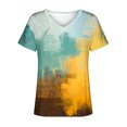 thumbnail image 4 of JeashCHAT Summer V Neck T Shirts for Women Short Sleeve Shirts Cute Printed Tshirt Blouse Casual Tops Loose Fit Graphic Tee, 4 of 5