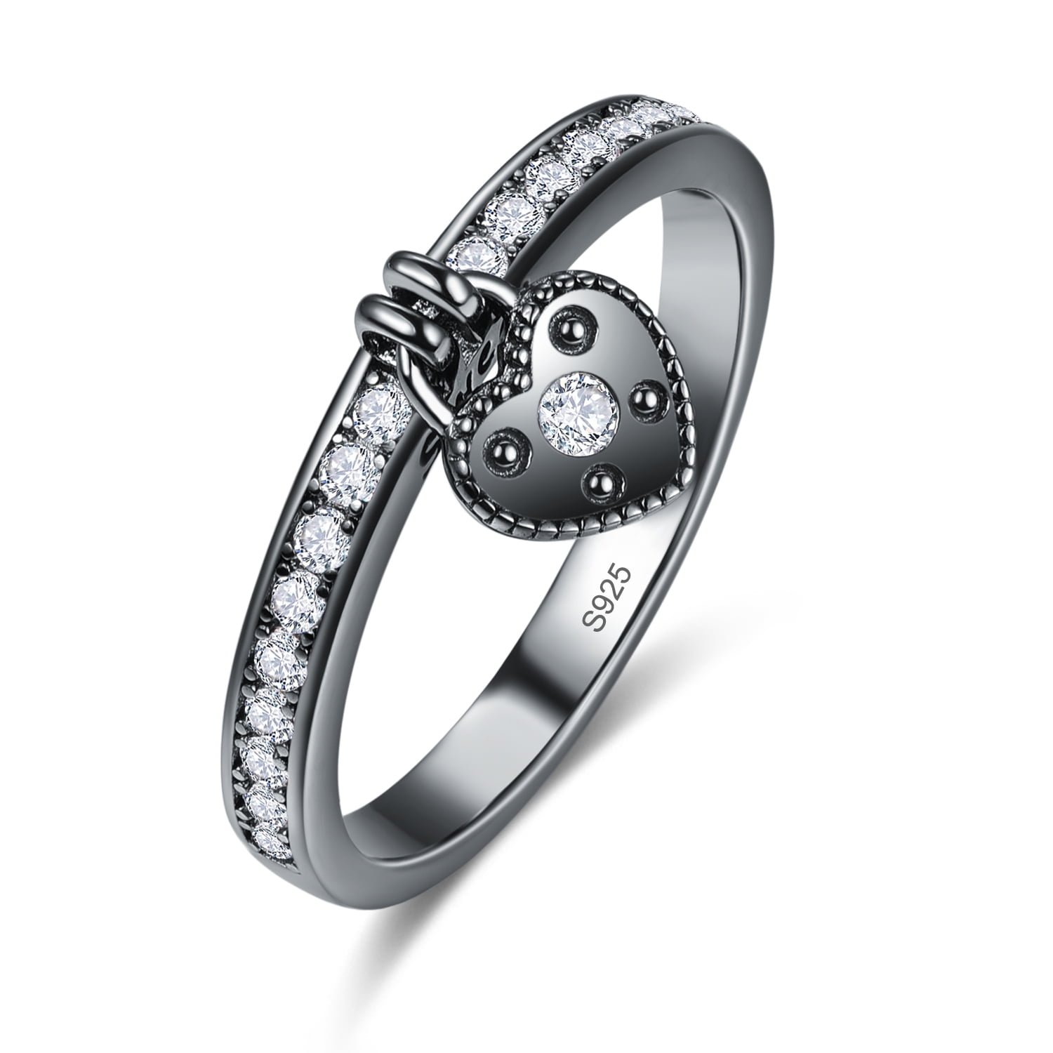 BAMOER Endless Love Heart Stacking Ring for Women 925 Sterling Silver Birthday Size 6-9 