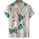 thumbnail image 4 of Camisa hawaiana con estampado de mariposa en 3D de dibujos animados, blusa de solapa de manga corta para hombre, camisetas casuales holgadas para vacaciones de verano en la calle, 4 of 4