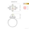 thumbnail image 5 of Angara South Sea Cultured Pearl Flower Ring with Diamonds in 14K White Gold for Women | June Birthstone Jewelry for Her, 5 of 8