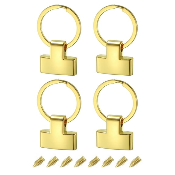 4Pack 22mm/ 0.87" Key Fob Hardware with Keychain Ring Purse Bag Hardware 25mm O Ring Gold Tone