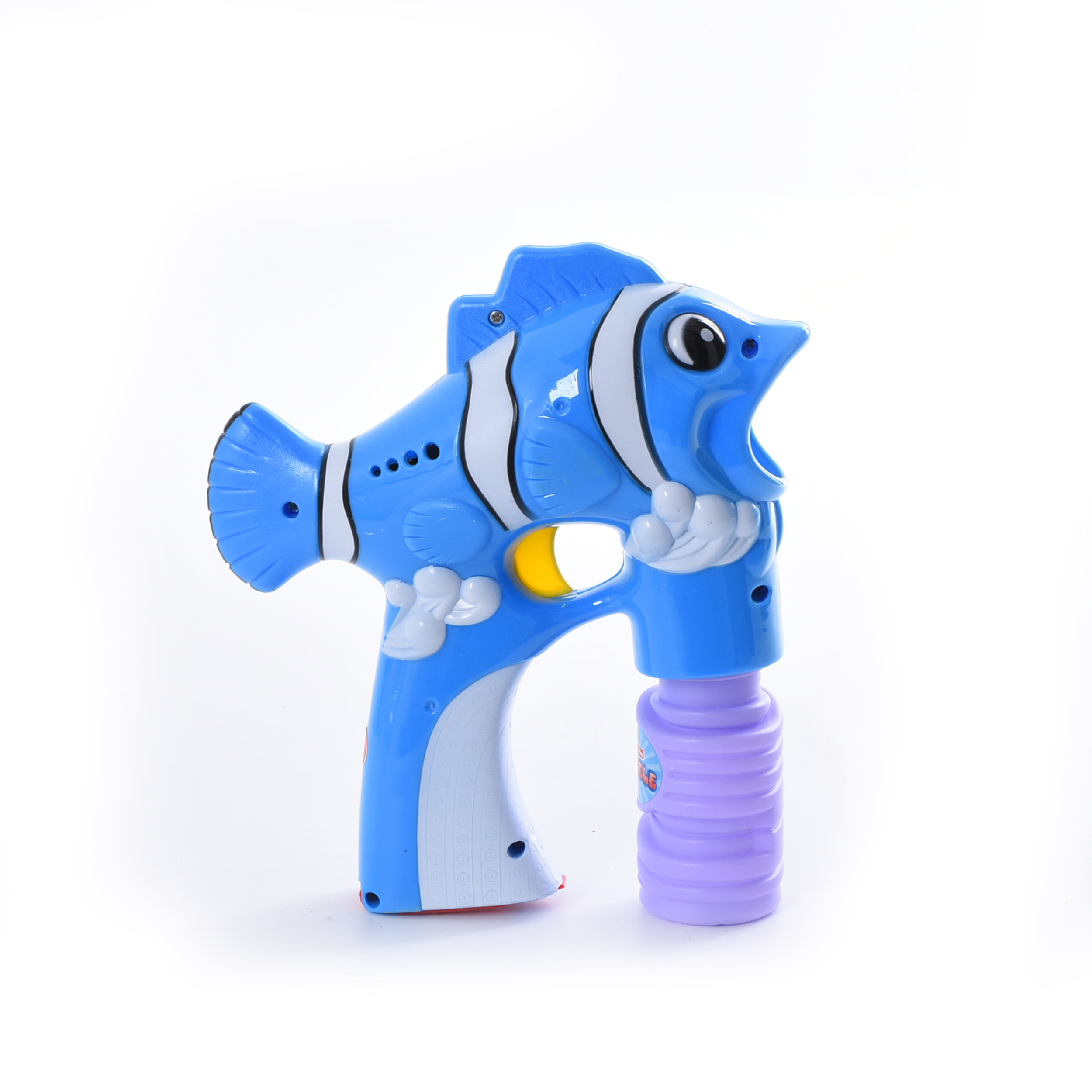 Brand New Fish Flash Toy Bubble Gun Shooter Clown Lear Music Sound & LED Light 