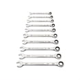thumbnail image 1 of GEARWRENCH 10 Piece 90 Tooth SAE Ratcheting Wrench Set, 12 Point Box End, Chrome, 1 of 8