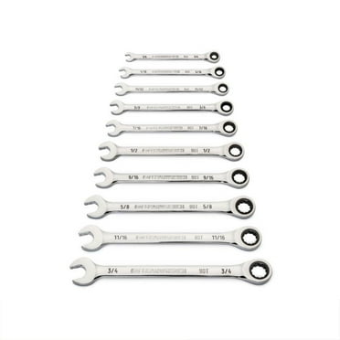 GEARWRENCH 10 Piece 90 Tooth SAE Ratcheting Wrench Set, 12 Point Box End