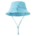 thumbnail image 5 of TOPTIE Frayed Bucket Sun Hats Casual Wide Brim Cotton Beach Hat Vacation Travel Accessories Unisex-SkyBlue, 5 of 7