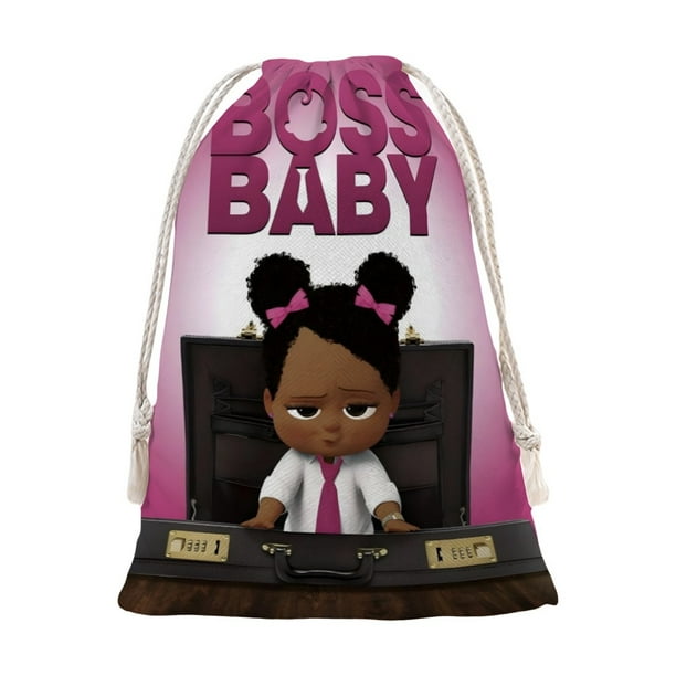 Bebé Jefe: Niña Africana Bolsa de regalo con cierre de cinta navideño para decoración de Navidad,50cm×80cm.