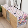 thumbnail image 4 of Blue Purple Gnomes Table Runner - 72 Inch Long, Kitchen Dining Table Runner Dresser Scarves, Spring Hydrangea Flower Leaf Pink Plaid Farmhouse Decor for Coffee Tables Wedding Party Banquet, 4 of 8