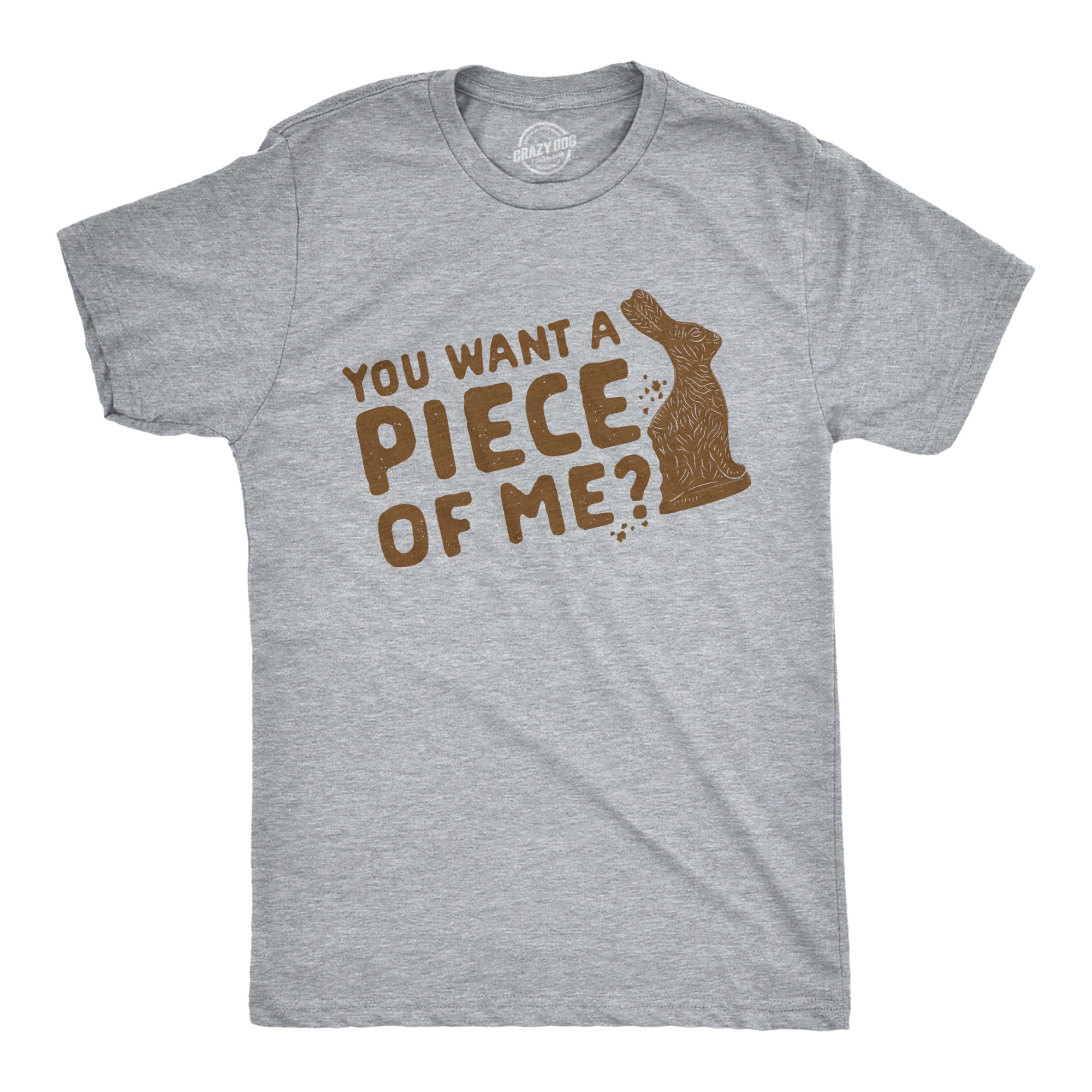 Mens You Want A Piece Of Me Tshirt Funny Chocolate Easter Bunny Tee