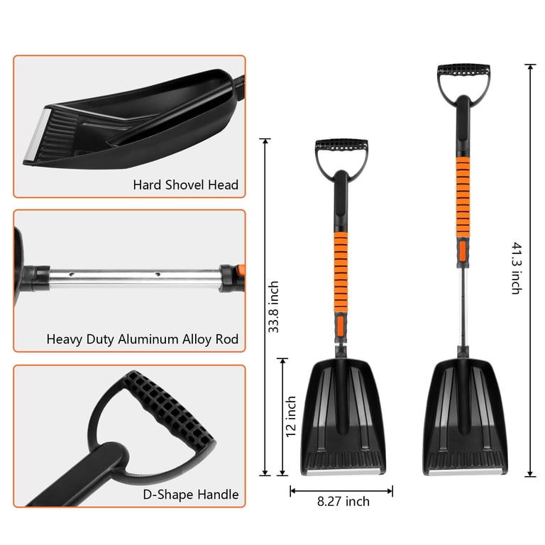 Extendable Ice Scraper and Snow Brush with 180° Head photo 6