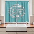 thumbnail image 2 of Doodle Curtains 2 Panels Set, Baby Fish Community Swimming in the Ocean Kids Nursery Playroom Cartoon, Window Drapes for Living Room Bedroom, 55W X 39L Inches, Pale Blue and White, by Ambesonne, 2 of 3