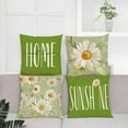 thumbnail image 6 of Set of 4 Dasiy Pillow Covers 18x18 Green Spring Summer Pillow Covers Hello Sunshine Flower Floral Cushion Covers Square Cotton Linen Pillow Cases for Couch Sofa Patio Outdoor Home Decor(18 Inch), 6 of 6
