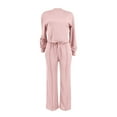 thumbnail image 7 of Scyoekwg Two Piece Outfits Women Sweatsuit Fall Outfits Long Sleeve Sweatshirt Jogger Sweatpant Casual Matching Outfits Fashion Outfits Sets (Pink,L), 7 of 7