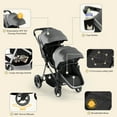 thumbnail image 5 of Double Stroller, Foldable Tandem for Infants & Toddlers, Reclining Seats, 5-Point Harness, Large Basket, Gray, 5 of 9
