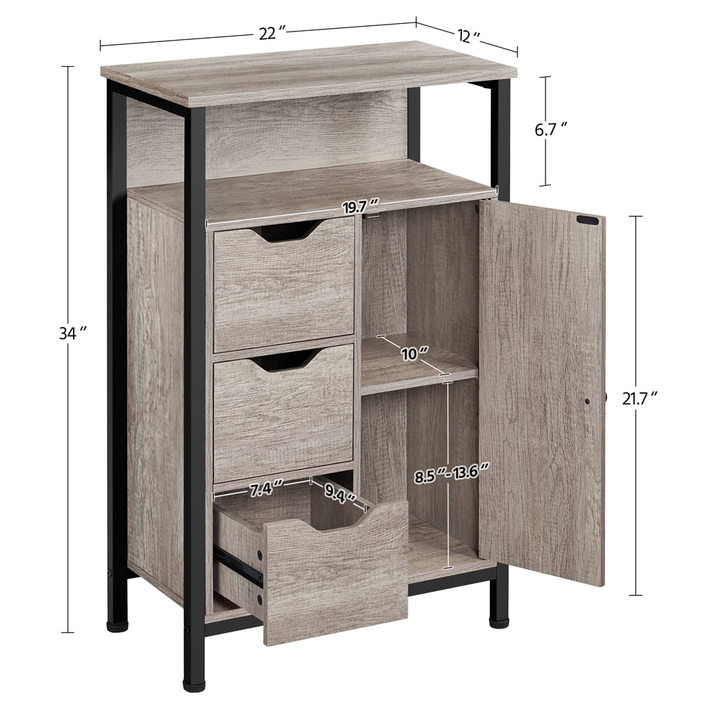 MIRROTOWEL Storage Cabinetswooden Floor Cabinetwith Drawers and Shelves Storage Cabinetsaccent Cabinet for Living Room BedroomBathroom Furniture Home