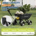 thumbnail image 6 of Riedhoff Garden Dump Cart, Tow Behind, 2-in-1 Convertible Handle ,13" Wheels, Black, 6 of 9