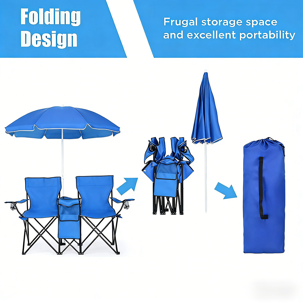 Cowin Double Camping Chair with Umbrella and Cooler Bag photo 7