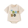 thumbnail image 2 of Bagilaanoe Newborn Baby Girl Boy Rompers Letter Embroidery Short Sleeve Bodysuits 3M 6M 12M 18M Infant Casual One Piece Short Jumpsuit, 2 of 8