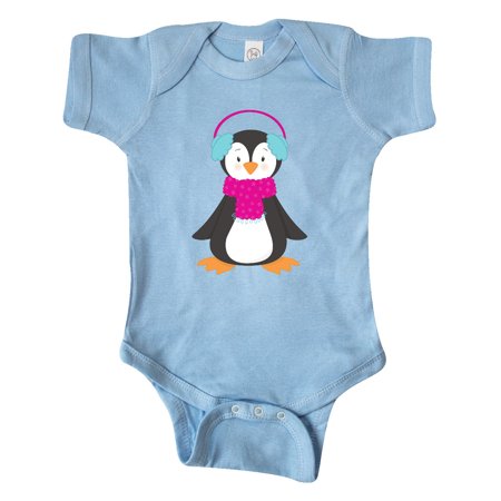 

Inktastic Cute Penguin Penguin With Ear Warmers Scarf Gift Baby Boy or Baby Girl Bodysuit