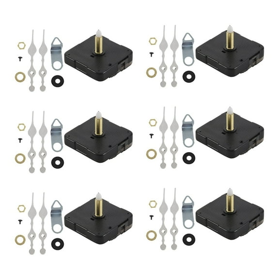 6X Long Spindle Clock Mechanism Movement, 3/ 5 Inch Maximum Dial Thickness, 1-1/ 10 Total Shaft Length