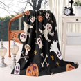 thumbnail image 2 of Halloween Ghosts Pumpkins and Stars Blanket,Comfortable Soft Lamb Wool Throw Blanket,All Season,Warm Lightweight Blankets for Sofa Bed Couch Living Room Chair,60"x80", 2 of 4