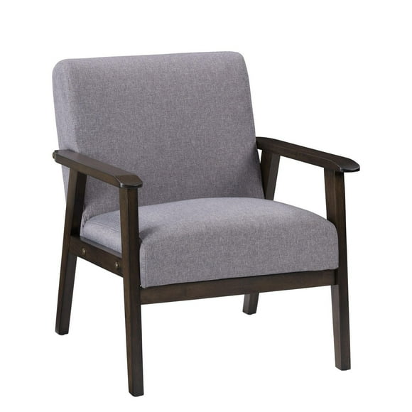 CorLiving Greyson Mid-Century Modern Solid Wood Frame Upholstered Cushion Indoor Armchair