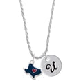 thumbnail image 1 of Delight Jewelry Silvertone Blue Texas with Red Heart Silvertone Script Initial Disc - U - Charm Necklace, 20"+3", 1 of 4
