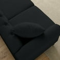 thumbnail image 7 of 79"Classic Velvet Chesterfield Sofa, 3-Seater Sofa Tufted Couch with Rolled Arms and Nail Head, Low Back Tufted Couch for Living Room Apartments Office, Black, 7 of 7