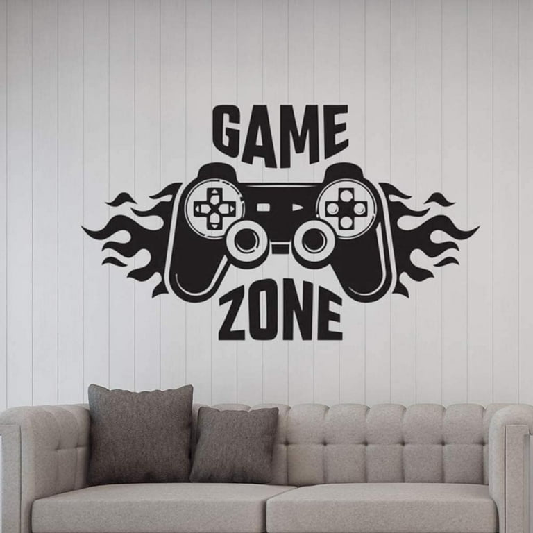 56 Pieces Gamer Wall Decals Gamer Wall Sticker Gaming Controller Joystick  Wall Decals Removable Video Games Wall Stickers Game Boy Wall Art for