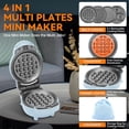 thumbnail image 2 of Mini máquina para hacer gofres Baker's Friend 4 en 1 azul compacta, 2 of 6