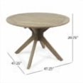 thumbnail image 5 of GDF Studio Linsey Outdoor Acacia Wood and Wicker 5 Piece Dining Set with Cushion, Gray, 5 of 13