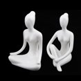 thumbnail image 1 of 2 Uds Estatuas de Yoga Modernas para El Hogar Cerámica Artesanal Minimalista Baoblaze Estatuilla de sala de yoga, 1 of 8