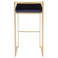 thumbnail image 5 of Fuji Contemporary-Glam Stackable Barstool in Gold with Blue Velvet Cushion by LumiSource - Set of 2, 5 of 8