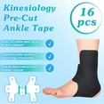 thumbnail image 5 of XIRQI 16pcs Precut Kinesiology Tape for Ankle, Original Cotton Breathable Elastic Athletic Tape, Pain Relief Minimize Ankle Sprain Provides Support and Stability for Ligament and Muscle (Black), 5 of 7