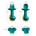 thumbnail image 4 of Baby Silicone Spoon Set Short Easy Spoon Cartoon Dinosaur Silicone Teether Anti-Slip Feeding Training Utensils, 4 of 8