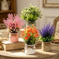 thumbnail image 6 of Bcylexb 6 Pack Artificial Potted Plants, Lifelike Faux Small Flower Arrangements with Green Leaves in Pots Fake Flowers for Desk Shelf Office Home Indoor Decor, 6 of 6