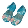 thumbnail image 3 of Gubotare Mary Jane Shoes for Girls Girls' Flat Sandals Sparkling Butterfly Mary Jane Shoes for Toddler Princess Dress-Up Summer Casual Sandals (Blue,Size 3), 3 of 8