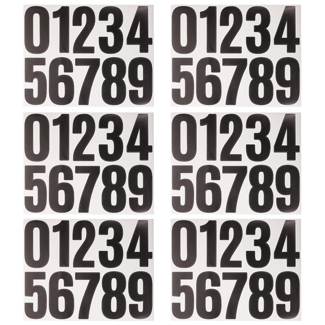 Milisten 6 Sheets Large Number Stickers Adhesive Numbers Stickers for Garbage Bins Trash Can Number Stickers