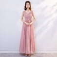 thumbnail image 1 of Vestido de dama de honor Vestido largo de gasa rosa para dama de honor Vestido para la cena de anfitriona Vestido de dama de honor, 1 of 6
