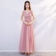 thumbnail image 1 of Vestido de dama de honor Vestido largo de gasa rosa para dama de honor Vestido para la cena de anfitriona Vestido de dama de honor, 1 of 6