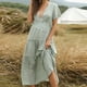 thumbnail image 2 of Vestido HUOGUO Fashion para mujer, verano, cuello en V, estampado casual, 2 of 5