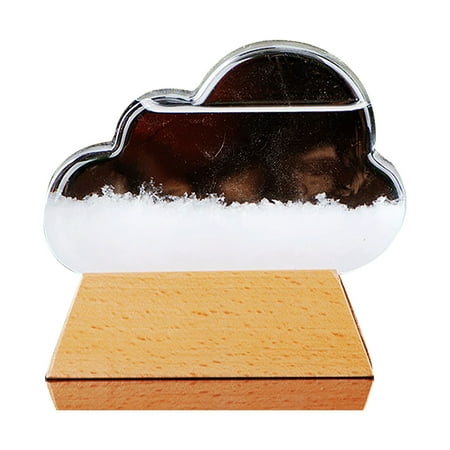 

Fjofpr Wooden weather f orecast bottle cloud-shaped s torm glass crystal 150ml Kitchen for Home Decorations