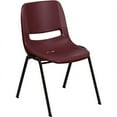 thumbnail image 2 of Flash Furniture HERCULES Series 880 lb. Capacity Burgundy Ergonomic Shell Stack Chair with Black Frame, 2 of 12