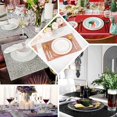 thumbnail image 5 of Efavormart 6 Pack Non-Slip Table Placemats, Rectangle Faux Leather Placemats With Glitter - Gold for Wedding, Banquet, Party, Kitchen, Dining, Conference Tables Decor, Centerpieces, 5 of 11