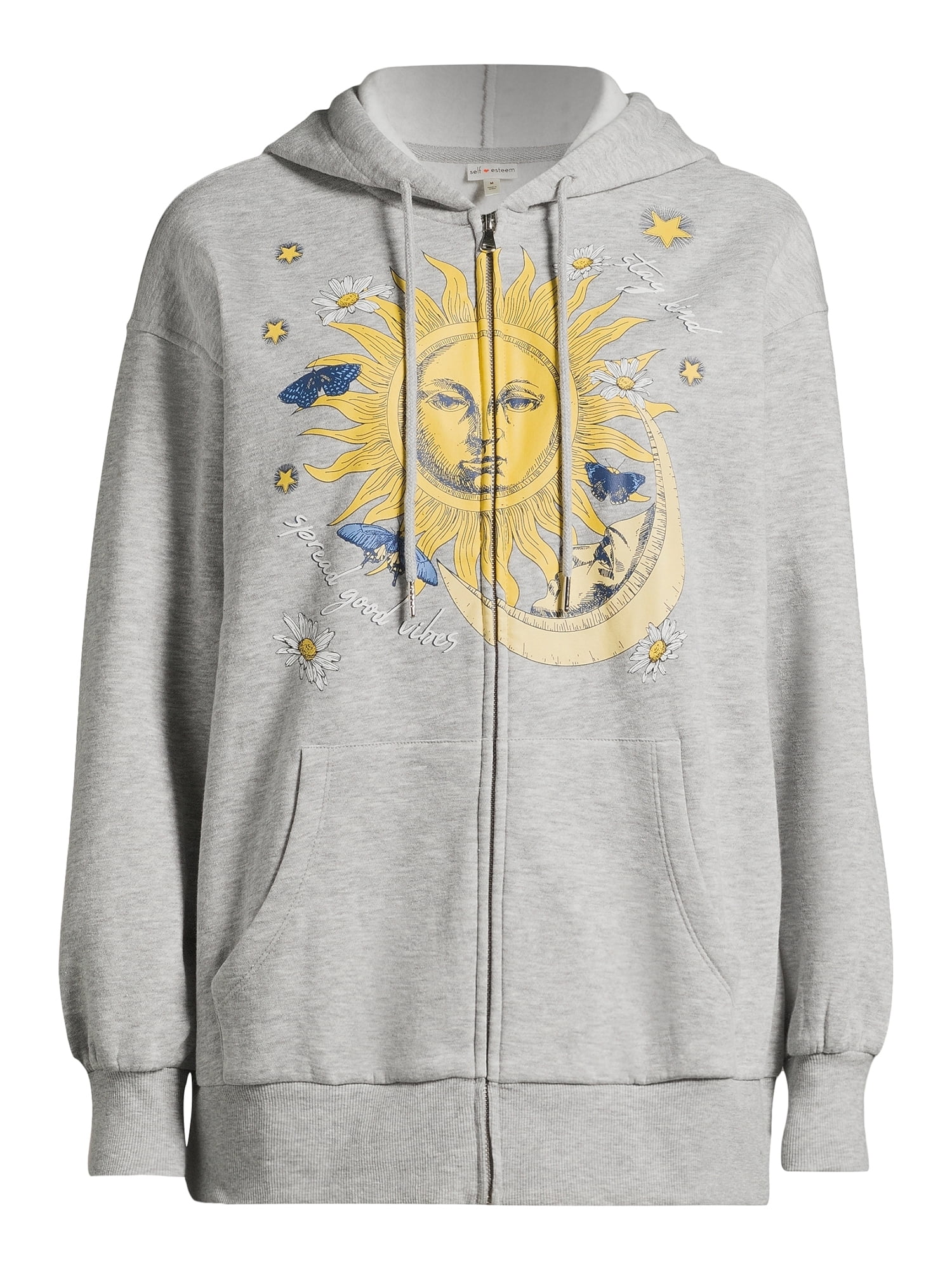 Self Esteem Juniors Graphic Zip Hoodie Sweatshirt, Sizes S-XL