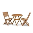 thumbnail image 1 of Pemberly Row Traditional 3-Piece Outdoor Bistro Set in Natural Oil, 1 of 16