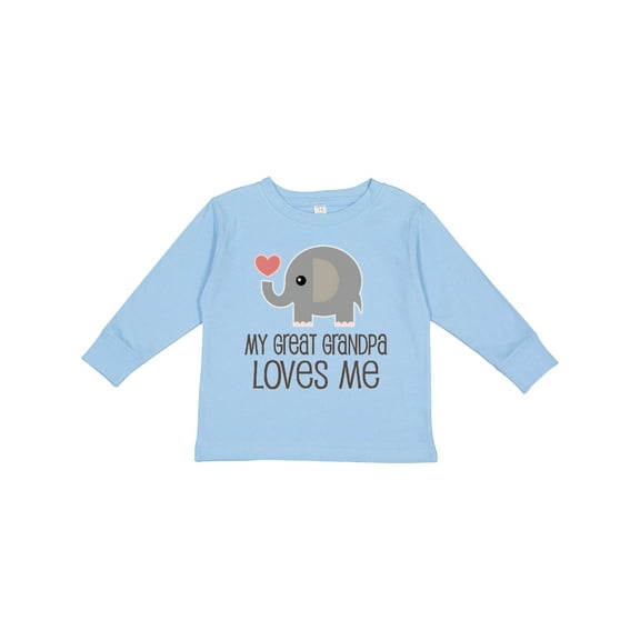 Inktastic Great Grandpa Loves Me Boys or Girls Long Sleeve Toddler T-Shirt