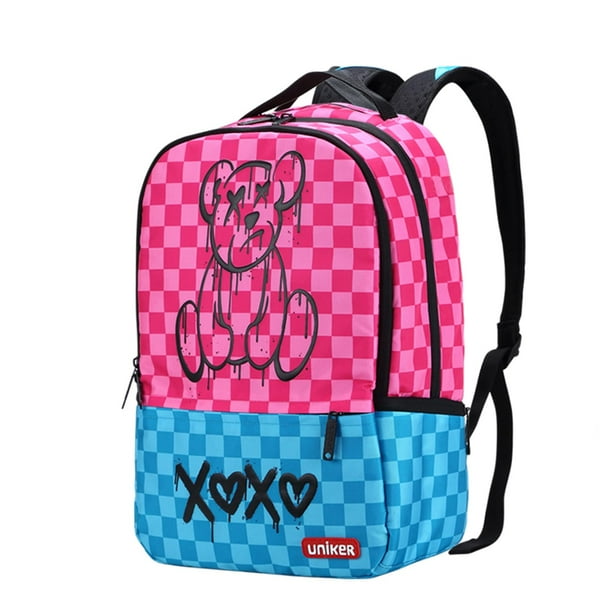 Mochila para portátil UNIKER rosa resistente al agua de 15.6 pulgadas para niñas